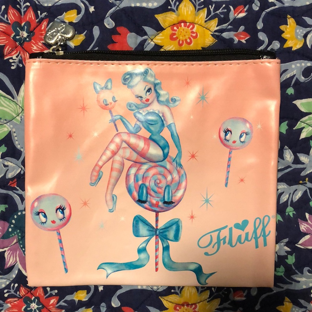 Fluff Lollipop Doll Flat Makeup Bag